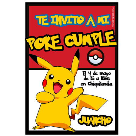 Invitación Pokemon Pers
