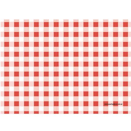 Individuales Cuadrille rojo 8u