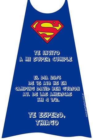 Invitación capa Superman. Pers