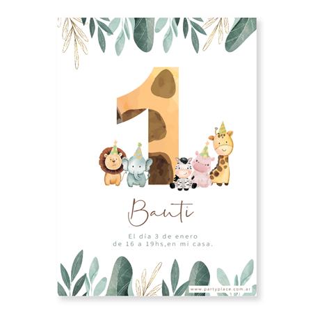 Invitación Baby Safari Mod. 2 Pers