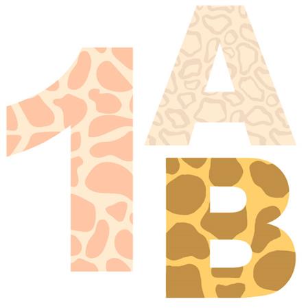 Letra o Nro. para decorar la mesa Safari bebe