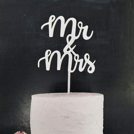 Cake Toppers Boda blanco Mr&Mrs
