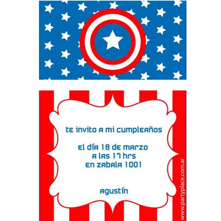 Invitación Capitán América. Pers