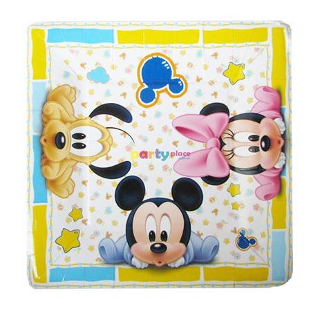 Platos Minnie y Mickey Bebé (redondos) 8u
