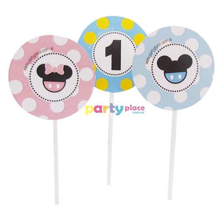 Toppers Mickey y Minnie Bebé 12u
