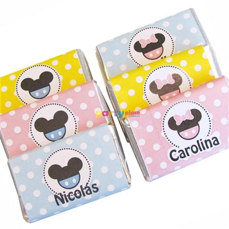 Chocolatines Mickey o Minnie Bebé 20u Pers