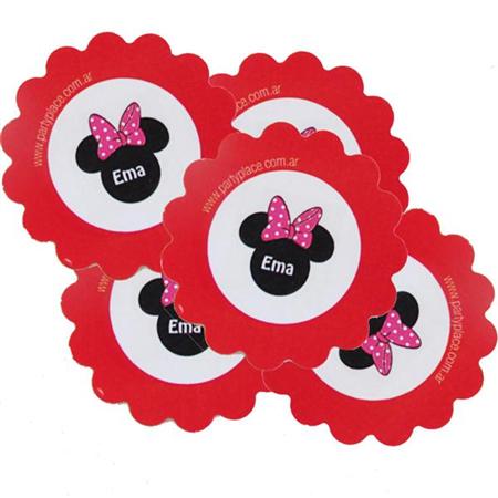 Tarjetitas flor Minnie roja 20u