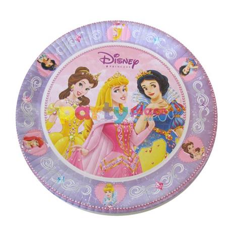 Bandeja redonda de cartón Princesas
