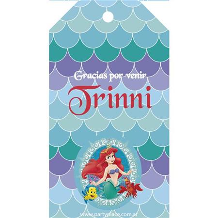 Tarjetas largas con cinta Sirenita 24u Pers