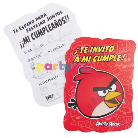 Invitaciones Angry Birds 10u