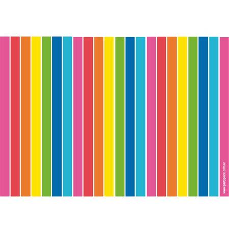 Individuales rayados multicolor 8u