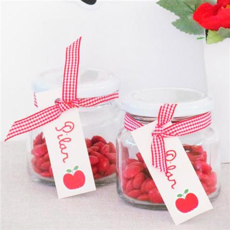 Kit souvenir frasquito Caperucita (Frasco, cinta y tag)