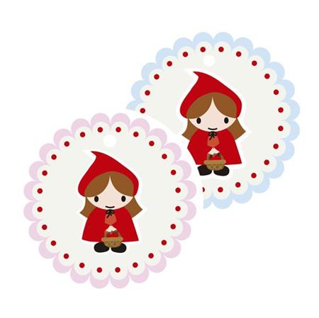 Tarjetitas redondas Caperucita Roja 20u