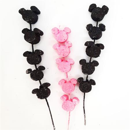 Pinches gibré caritas negras y rosas Mickey chicas 3u