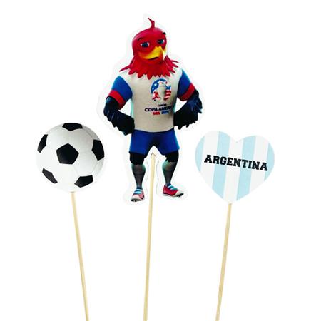 Pinches para torta ARGENTINA COPA AMERICA (3u)
