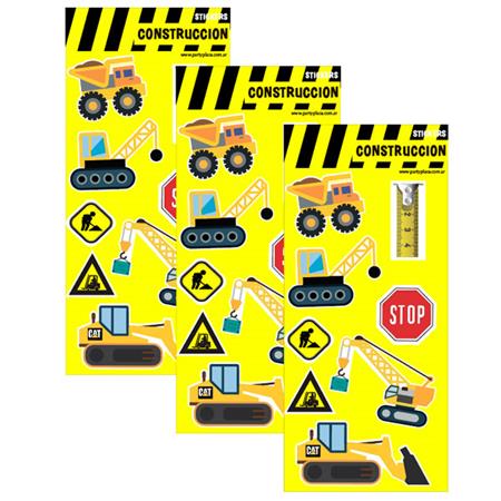 Stickers en planchitas Construcción 6u
