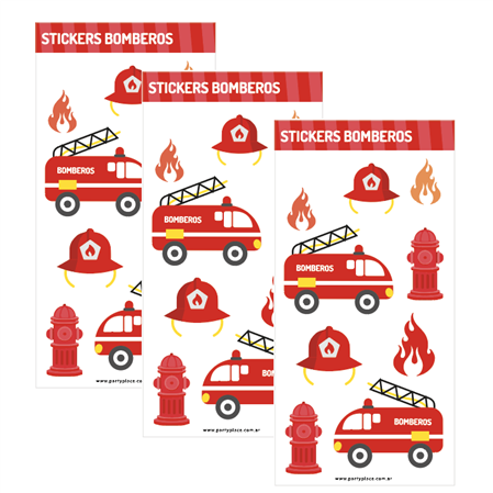 Stickers en planchitas Bomberos 6u