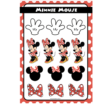Stickers plancha Minnie roja 13s 1u