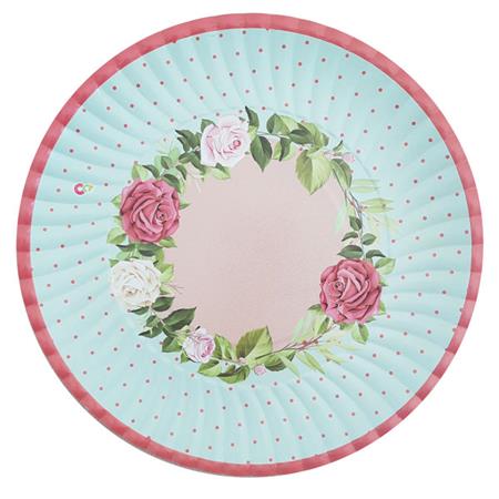 Plato Flowers rosas vintage 6u