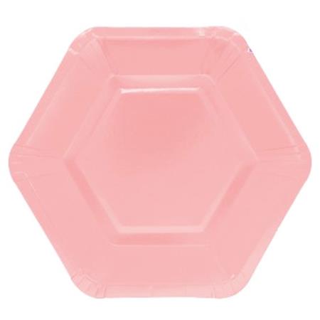 Plato hexagonal rosa 6u