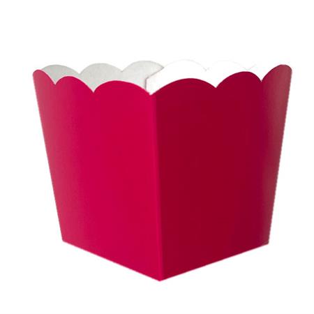 Pochoclera o caramelera lisa borde ondeado fucsia 10u