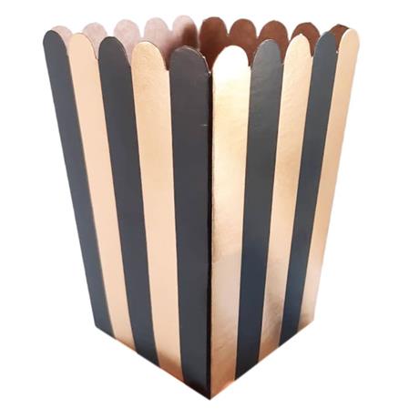 Pochoclera onditas rayas doradas con negro 5u