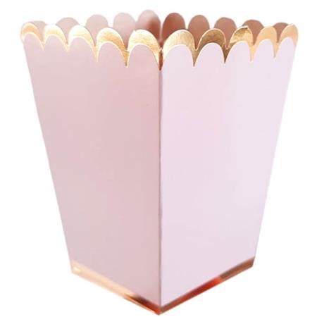 Pochoclera onditas lisa borde dorado rosa 5u