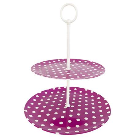 Torre portacupcakes 2 pisos violeta lunares (OFERTA)