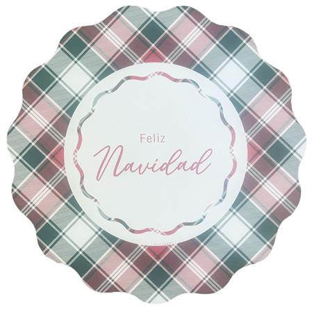 Individuales redondos Feliz Navidad cuadrille 24u