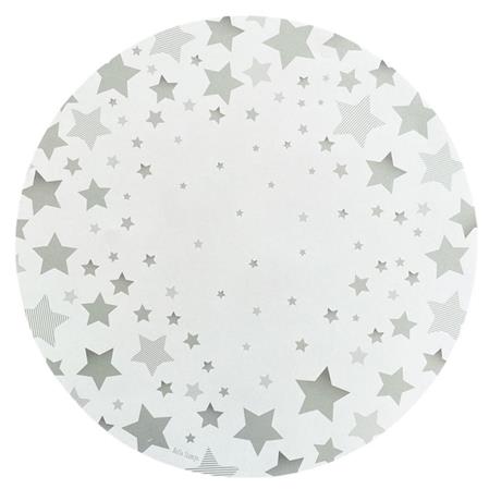 Individuales redondos estrellas plateadas 24u