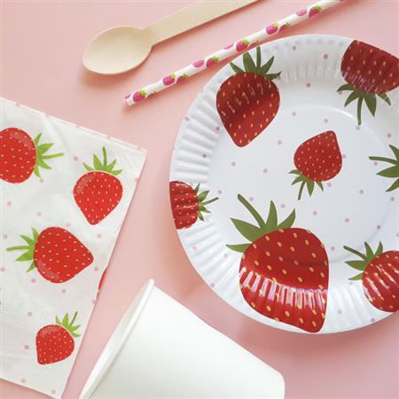 Plato frutillas 6u