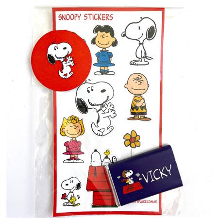 Set souvenir Stickers y chocolates Pers. (elegi la tematica)