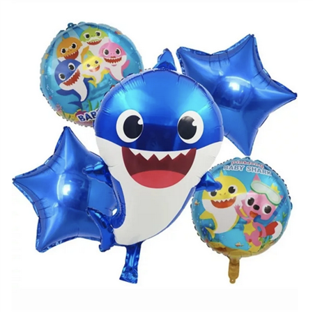 Globos Set Baby Shark amarilo x5
