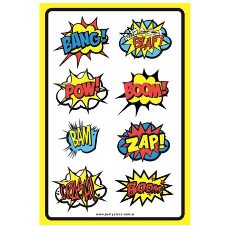 Stickers plancha Onomatopeyas 8s 1u
