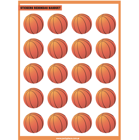 Stickers plancha pelotas de basquet 1u