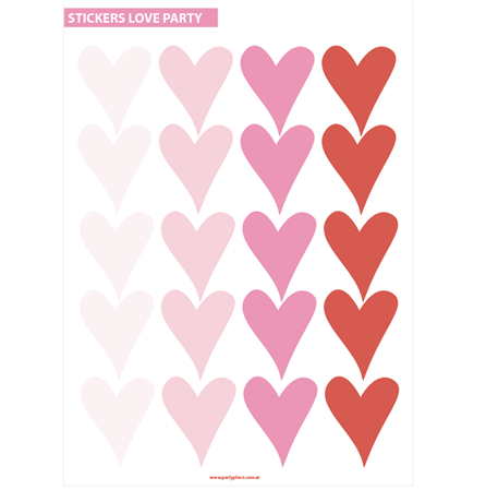 Stickers plancha LOVE PARTY 20s 1u