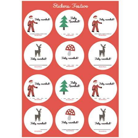 Stickers plancha Festive redondas