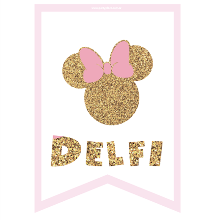 Stickers grandes Minnie Oro 16u Pers