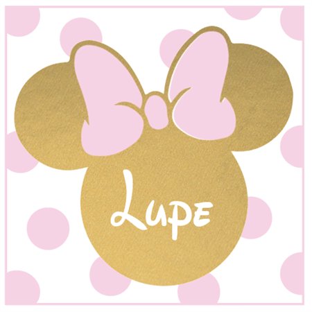 Stickers cuad. Minnie Oro 16u Pers