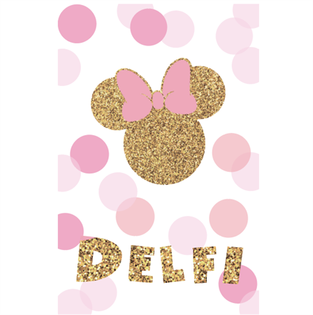 Stickers rect. gdes. Minnie Oro Pers 12u
