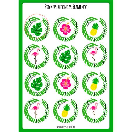 Stickers plancha Flamenco redondas 12s 1u