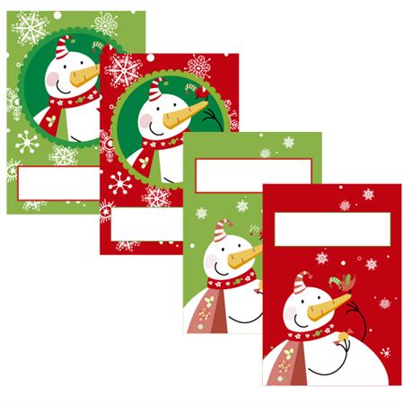 Stickers rect. gdes. regalos Snow 16u