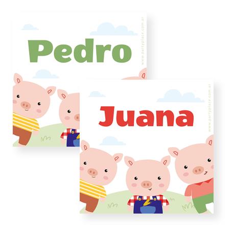 Stickers cuad. Los tres chanchitos 16u Pers