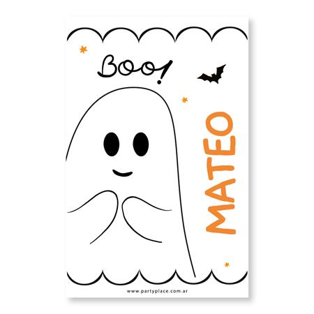 Stickers rect. gdes. Halloween BOO 12u