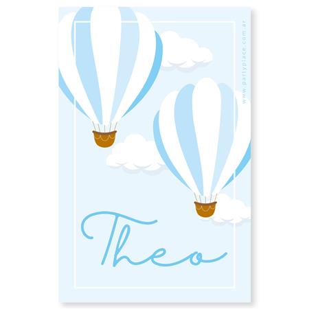 Stickers rectangulares Globo aeroestatico blue Pers. 12u