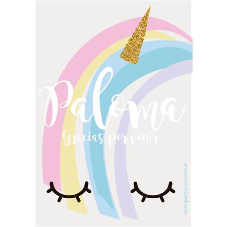 Stickers rect. gdes. Unicornio 16u Pers
