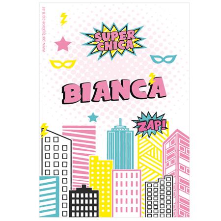 Stickers grandes Super chica 10u Pers
