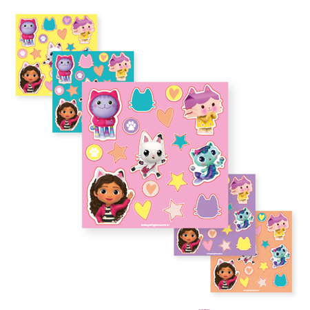 Stickers en planchitas La casa de Gabby 12u
