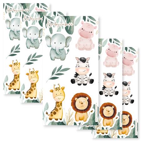 Stickers en planchitas Baby Safari 6u