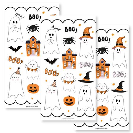 Stickers en planchitas Halloween BOO 6u